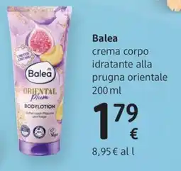 dm drogerie markt Balea crema corpo idratante alla prugna orientale offerta