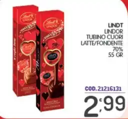 Eurocash Lindt lindor tubino cuori latte/fondente 70% offerta