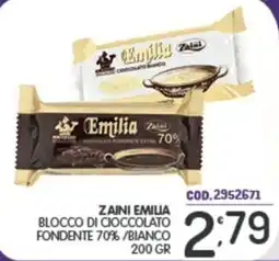 Eurocash Zaini emilia blocco di cioccolato fondente 70%/bianco offerta