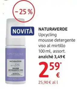 dm drogerie markt NATURAVERDE Upcycling mousse detergente viso al mirtillo offerta