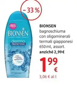 dm drogerie markt BIONSEN bagnoschiuma con oligominerali termali giapponesi offerta