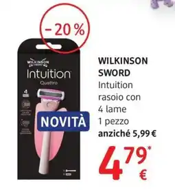 dm drogerie markt WILKINSON SWORD Intuition rasoio con 4 lame offerta