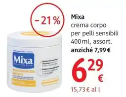dm drogerie markt Mixa crema corpo per pelli sensibili offerta