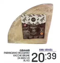 Eurocash Gennari parmigiano reggiano vacche brune 24 mesi 1/8 offerta