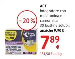 dm drogerie markt ACT integratore con melatonina e camomilla offerta