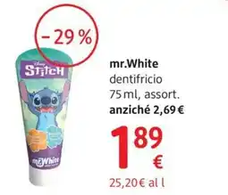 dm drogerie markt mr.White dentifricio offerta