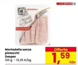 Eurospar Mortadella senza pistacchi Despar offerta