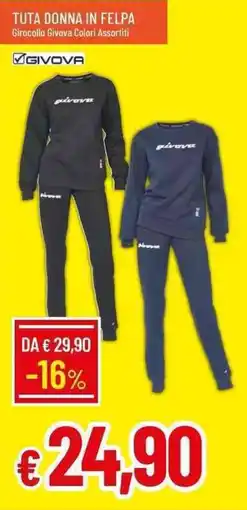 Galassia Tuta donna in felpa girocollo GIVOVA offerta