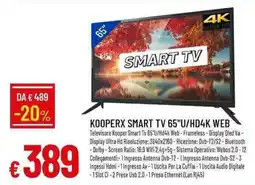 Galassia KOOPERX SMART TV 65"U/HD4K WEB offerta