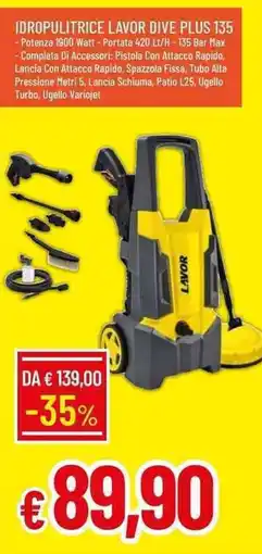 Galassia Idropulitrice lavor dive plus 135 offerta