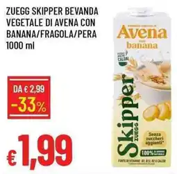 Galassia Zuegg skipper bevanda vegetale di avena con banana/fragola/pera offerta