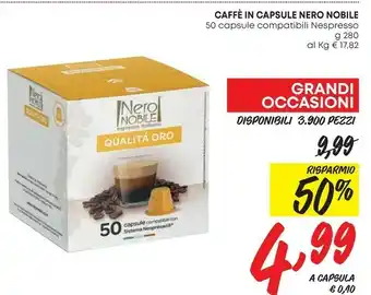 Pam Nero nobile caffè in capsule offerta