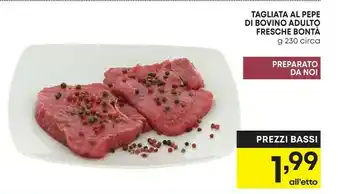 Pam Tagliata al pepe di bovino adulto fresche bontà 230 g offerta