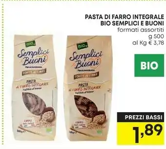 Pam Pasta di farro integrale bio offerta