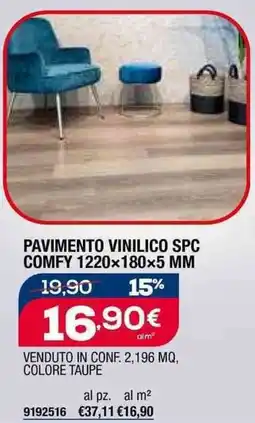 Bricofer Pavimento vinilico spc comfy 1220x180×5 MM offerta