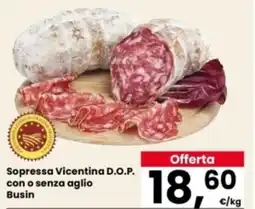 Eurospar Sopressa Vicentina D.O.P. con o senza aglio Busin offerta