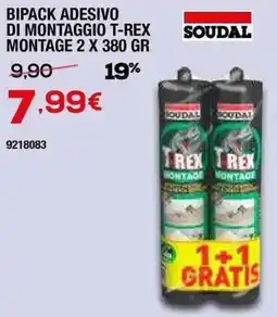 Bricofer Bipack adesivo di montaggio t-rex montage SOUDAL offerta