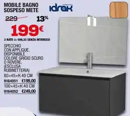 Bricofer Mobile bagno sospeso mete idrak offerta