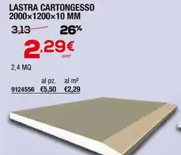 Bricofer Lastra cartongesso 2000x1200x10 MM offerta