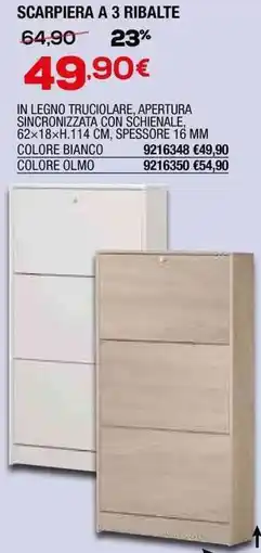 Bricofer Scarpiera a 3 ribalte offerta