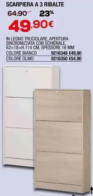 Scarpiera a 3 ribalte