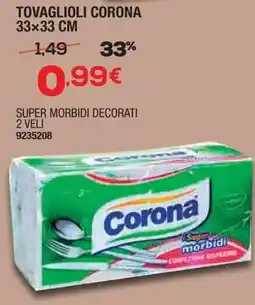 Bricofer Tovaglioli CORONA 33x33 cm offerta