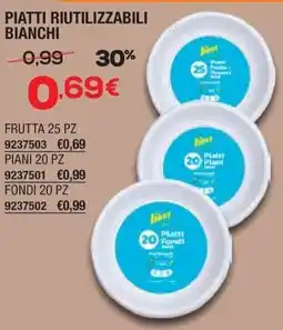 Bricofer Piatti riutilizzabili bianchi offerta