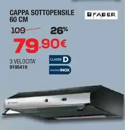 Bricofer Cappa sottopensile 60 cm BFABER offerta