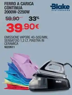 Bricofer Ferro a carica continua 2000W-2250W Blake offerta