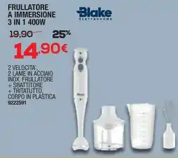Bricofer Frullatore a immersione 3 in 1 400W Blake offerta