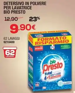 Bricofer Detersivo in polvere per lavatrice BIO PRESTO offerta