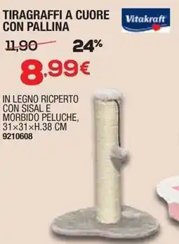 Bricofer Tiragraffi a cuore con pallina Vitakraft offerta