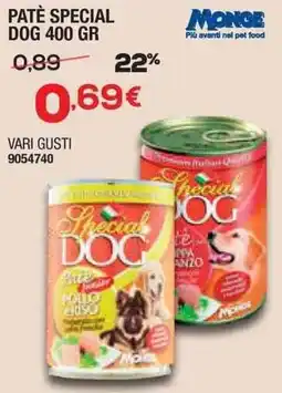 Bricofer Patè special dog MONGE offerta