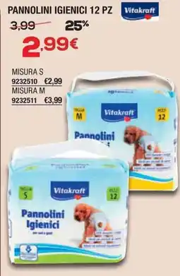 Bricofer Pannolini igienici 12 pz Vitakraft offerta