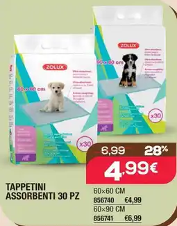 Bricofer Tappetini assorbenti 30 pz ZOLUX offerta