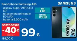 Carrefour Smartphone Samsung A16 offerta