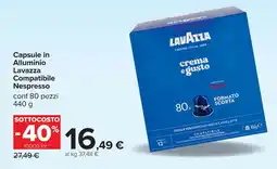 Carrefour Capsule in Alluminio Lavazza Compatibile Nespressoconf 80 pezzi offerta