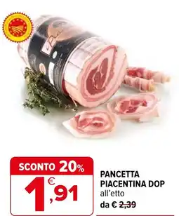 Iperal Pancetta piacentina DOP offerta