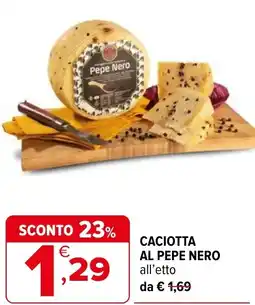 Iperal Caciotta al PEPE NERO offerta