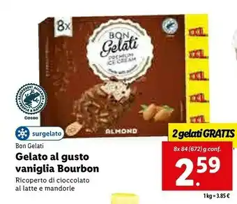 Lidl Bon gelati gelato al gusto vaniglia bourbon offerta