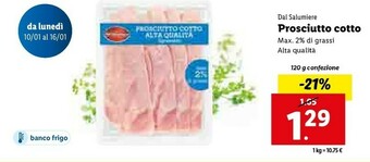 Lidl Prosciutto cotto offerta