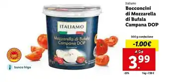 Lidl Bocconcini di mozzarella di bufala campana dop offerta