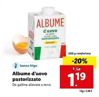Lidl Lidl - albume d'uovo 500 g(ml) offerta