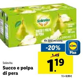 Lidl Succo e polpa di pesca 1200 g(ml) offerta