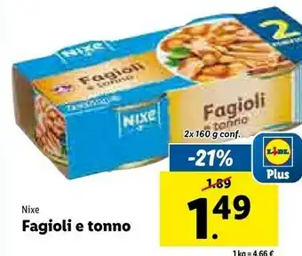 Lidl Fagioli e tonno 320 g(ml) offerta