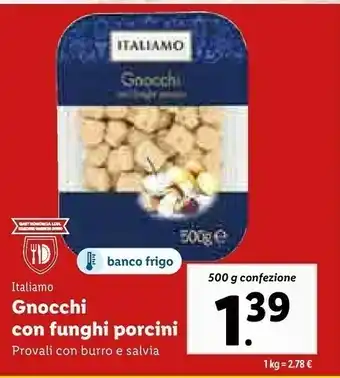 Lidl Gnocchi con funghi porcini offerta