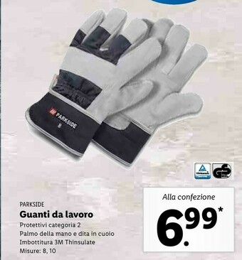 Lidl Parkside guanti da lavoro offerta