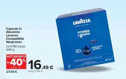 Carrefour Capsule in Alluminio Lavazza Compatibile Nespresso offerta