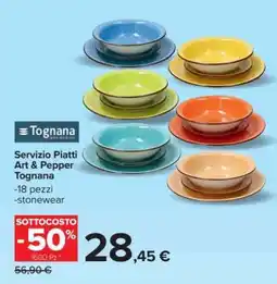 Carrefour Servizio Piatti Art & Pepper Tognana offerta