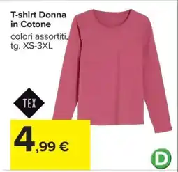 Carrefour T-shirt Donna in Cotone offerta